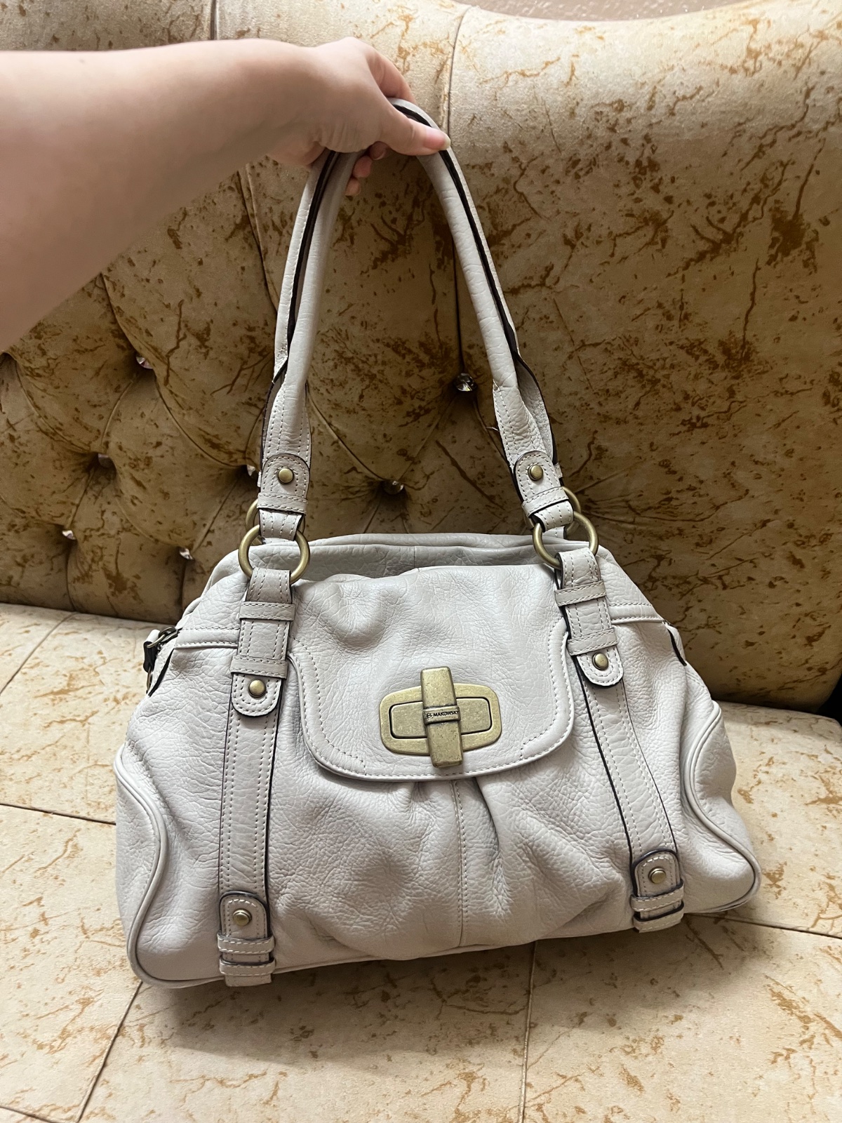 Grand sac a épaule en beige 