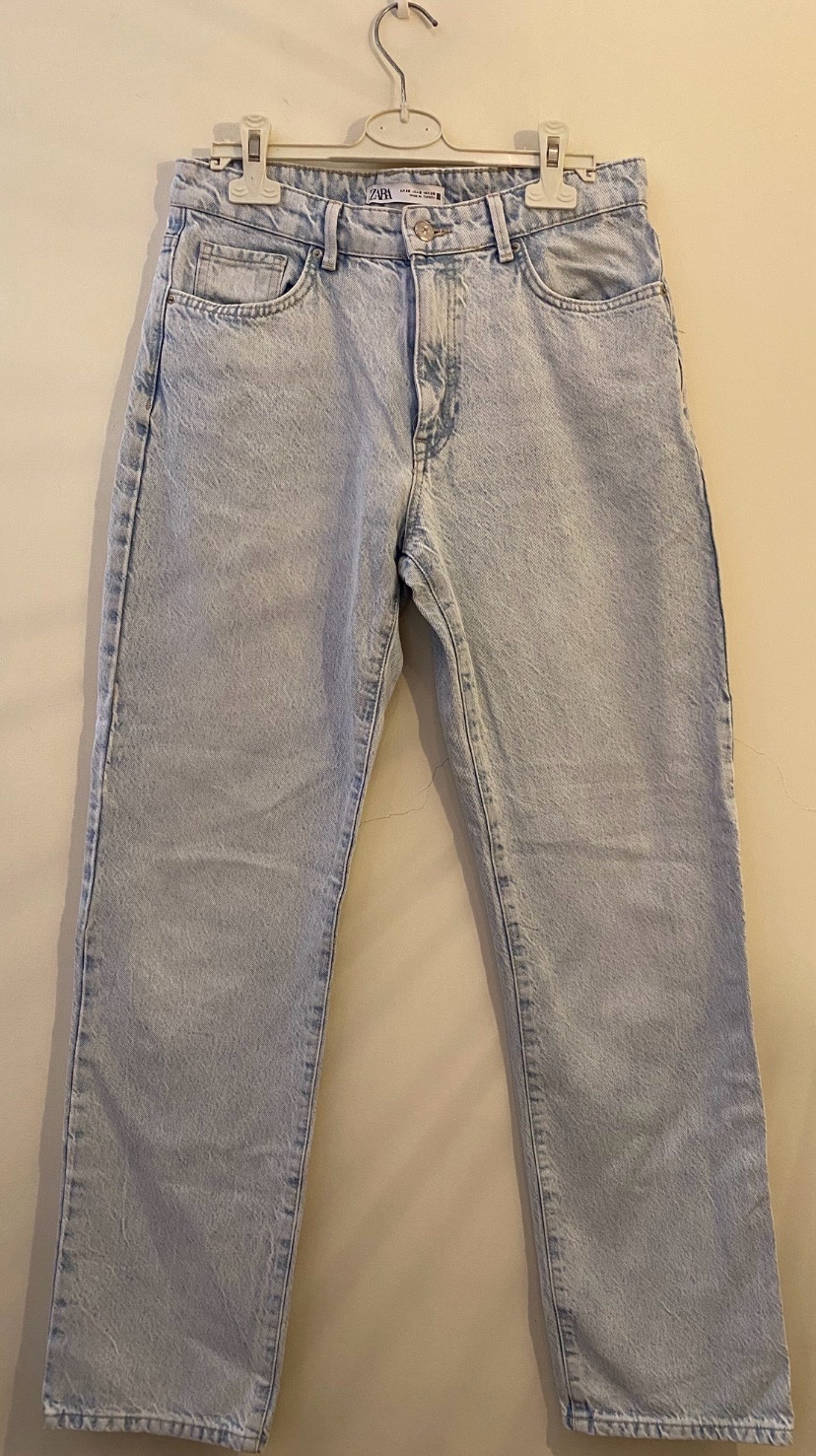 Jean droit Zara bleu clair délavé
