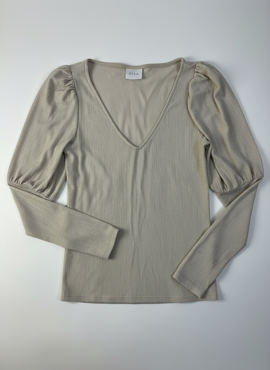 Pull beige paillité
