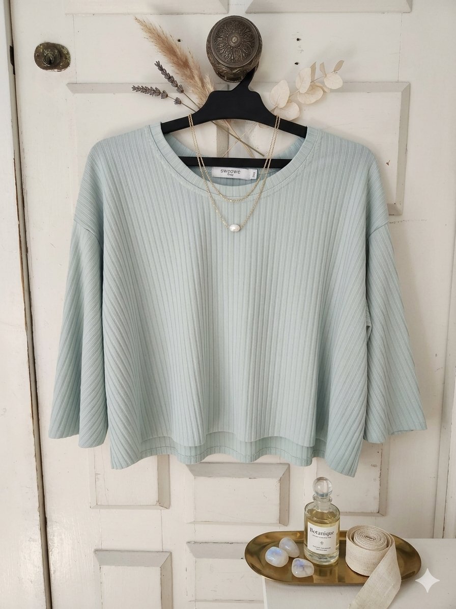 Pull oversize top vert clair pour femme , taille de M/L jusqu'à XXL 