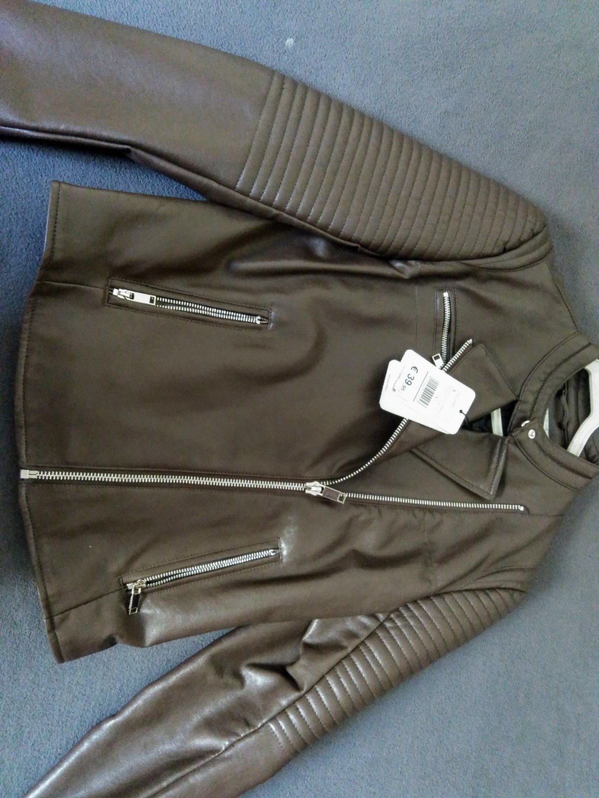 Veste cuir marron femme taille L