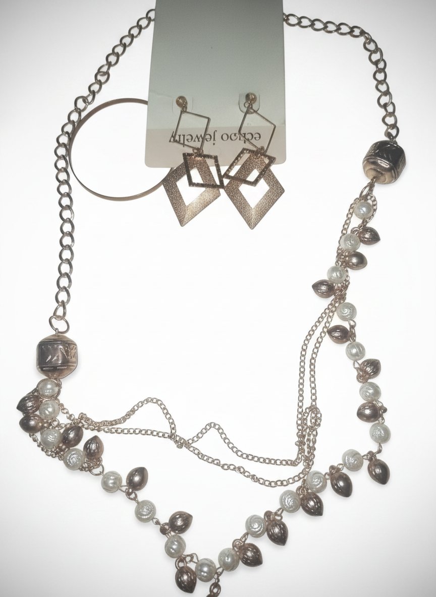 Boucle d'oreille+ colier neuf