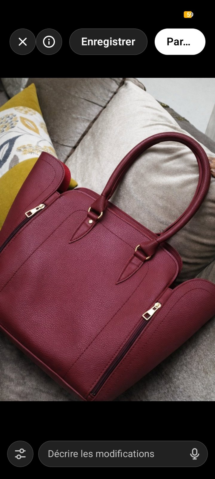 Sac à main femme burgandi 