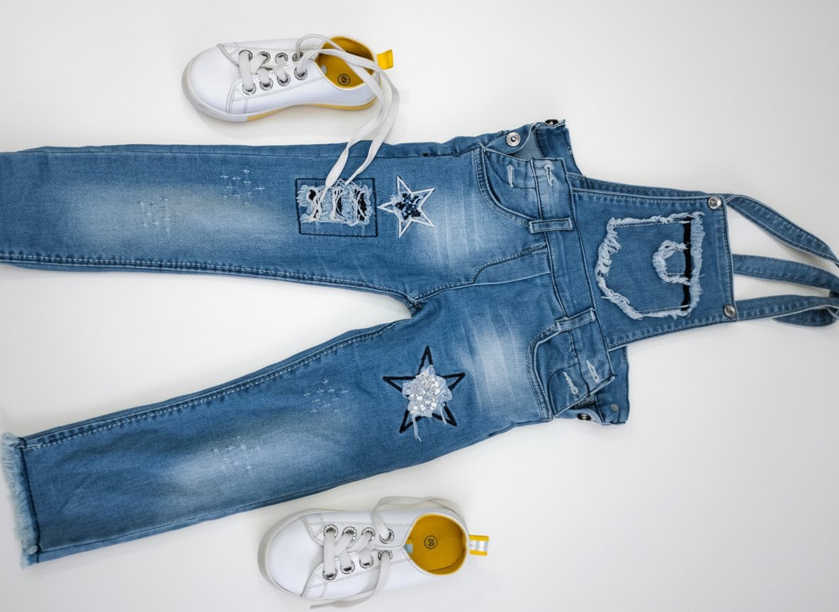 Salopette fille + basket 
