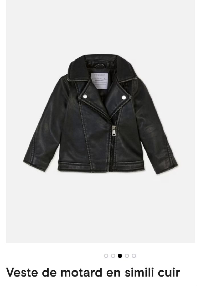 Veste fille en simili cuir 18-24 mois