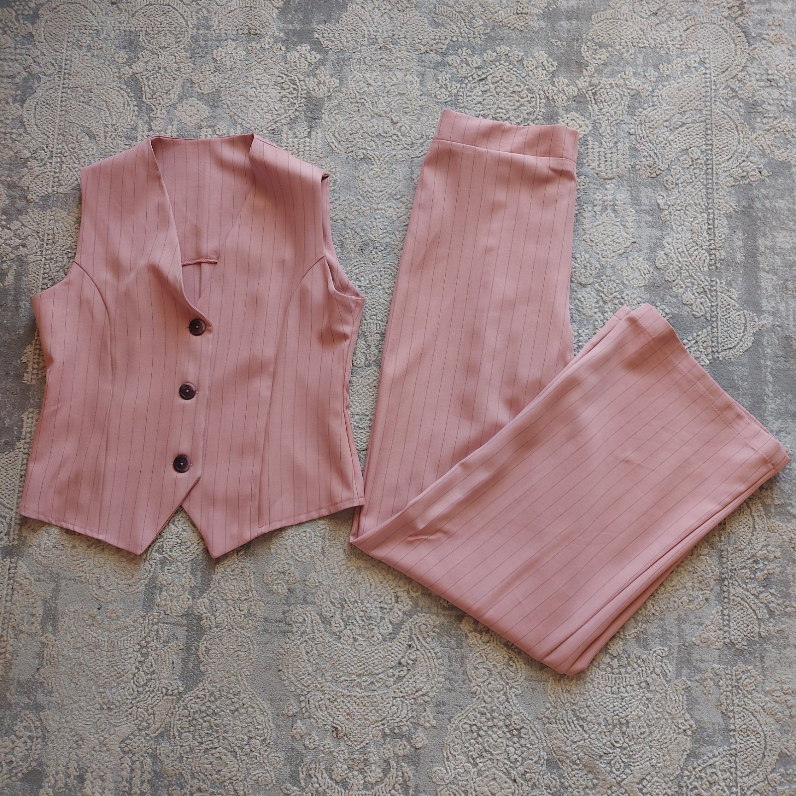 Set rose pastel rayure T 40