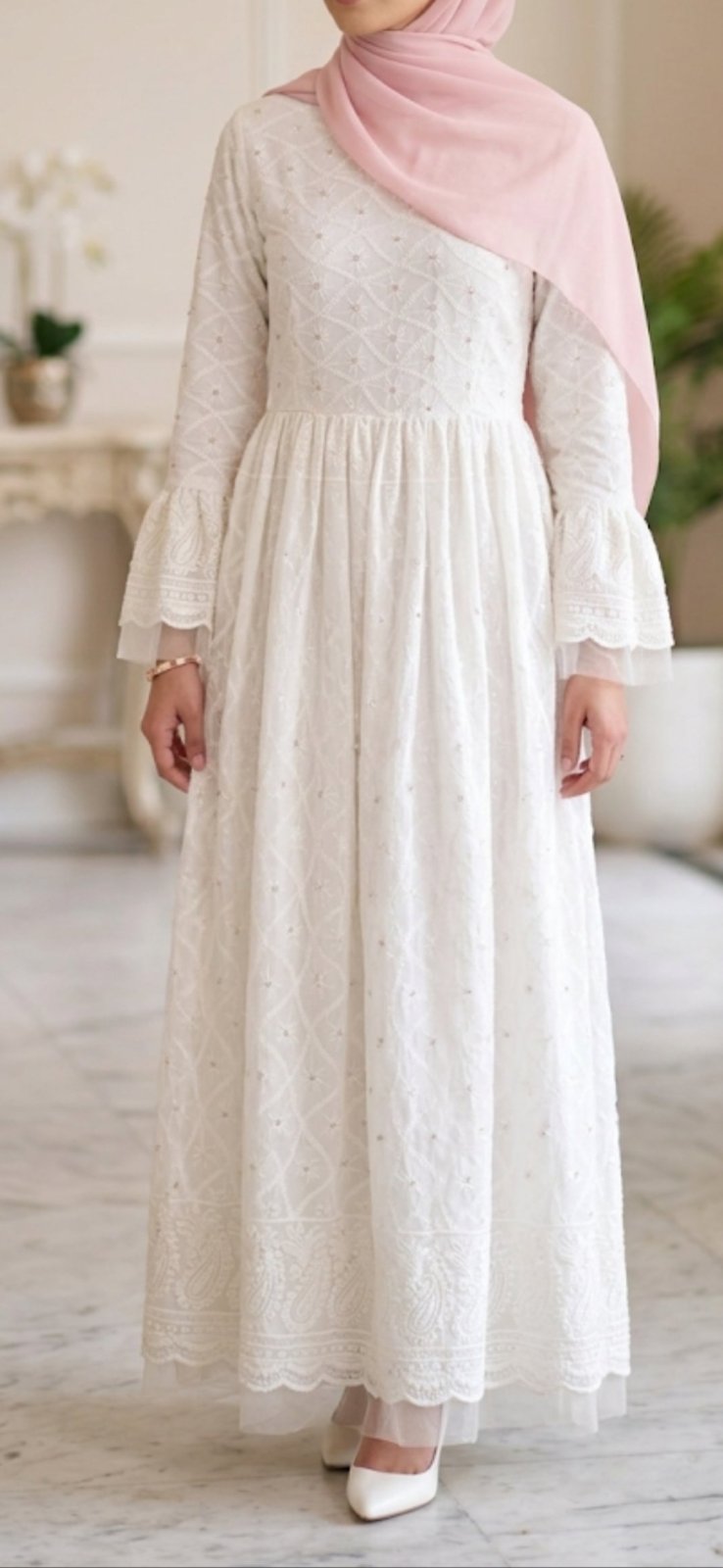 Robe soiree blanche bling 