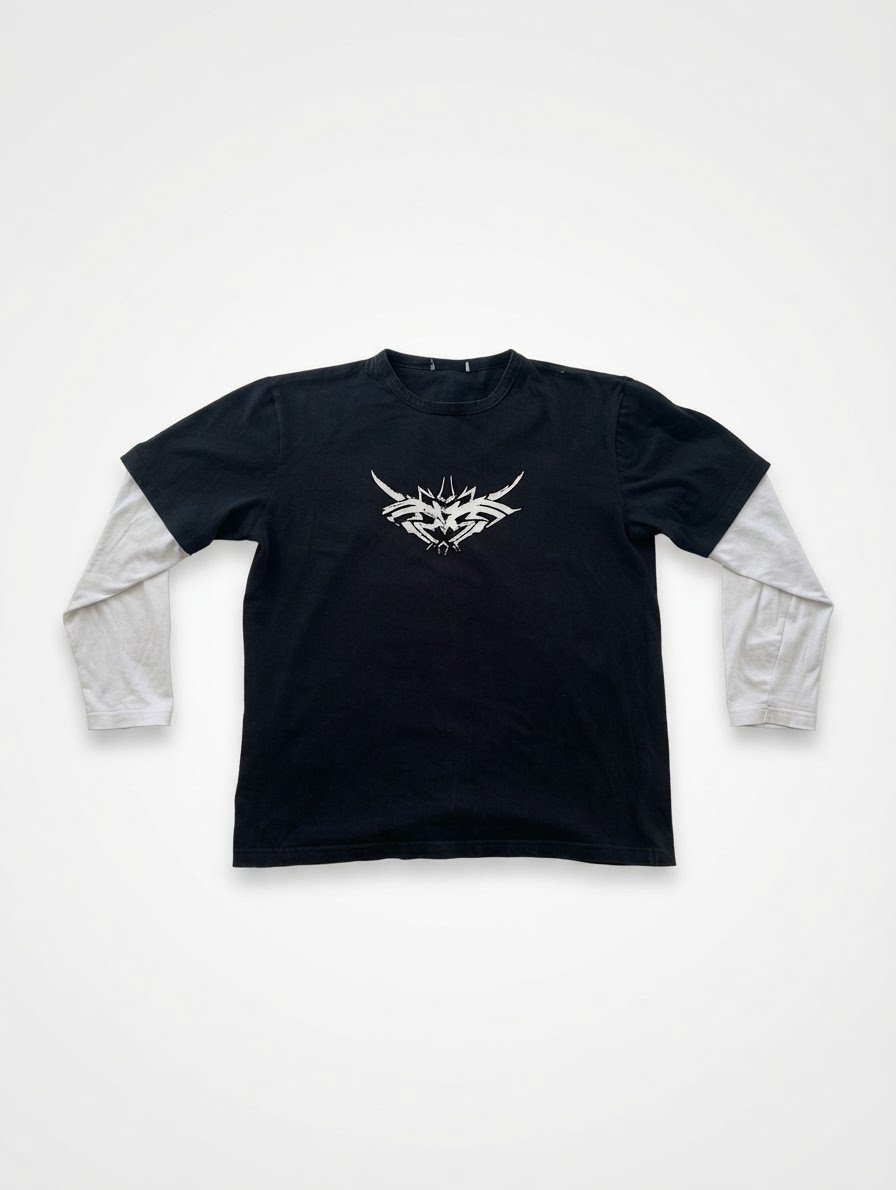 Oversized Y2k double sleeves shirt L