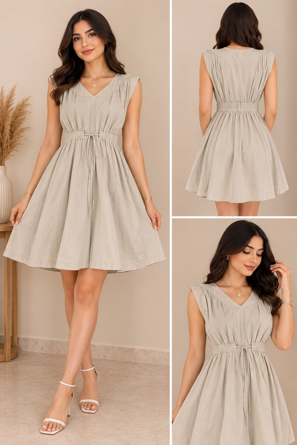 🤍 Robe H&M beige élégante – Taille 36