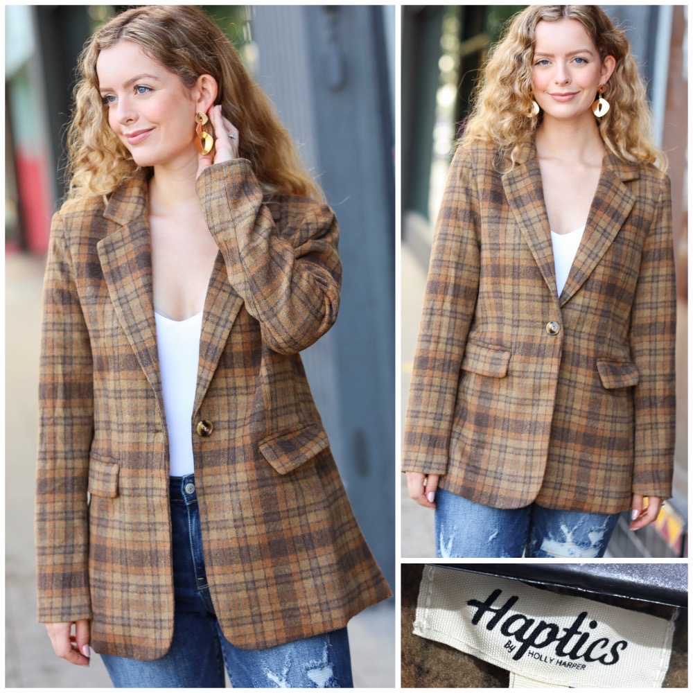 Haptics World Class Plaid Blazer