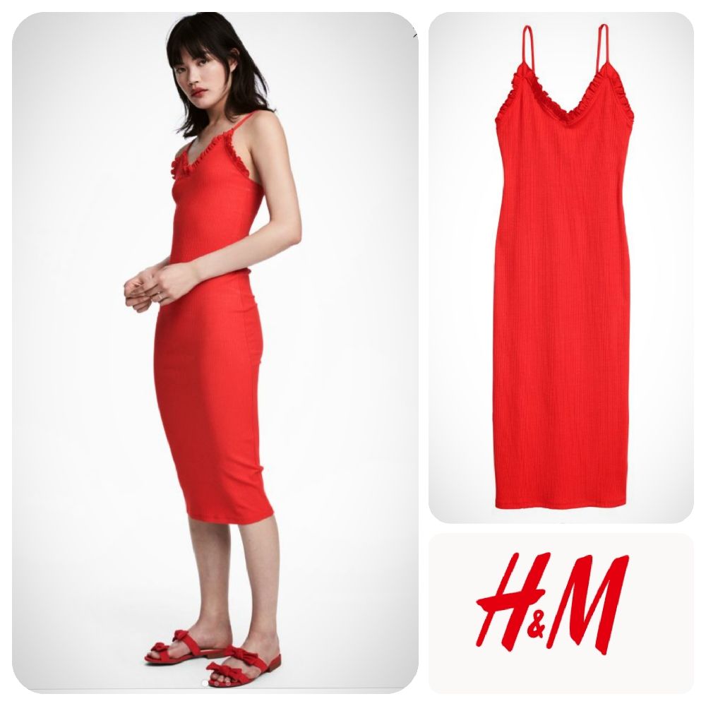 Robe Côtelée moulante H&M rouge❤