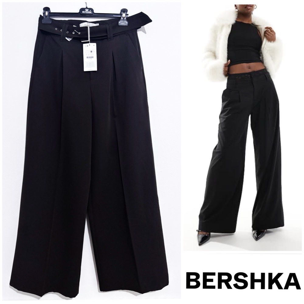 Wide leg pant bershka marron