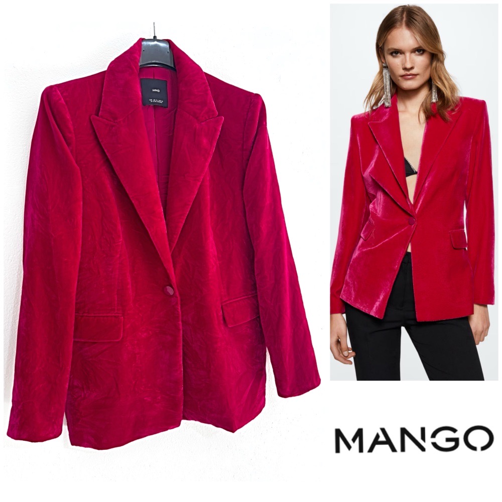  Blazer Velvet Fushia MANGO