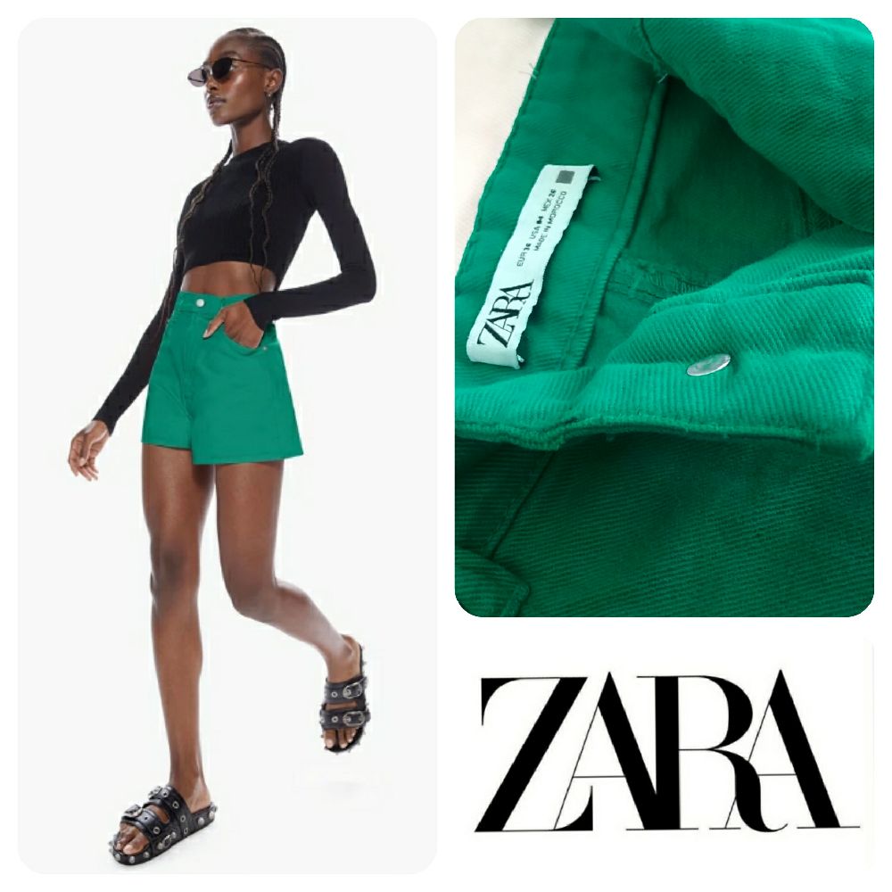 short mom Cotton denim taille haute ZARA