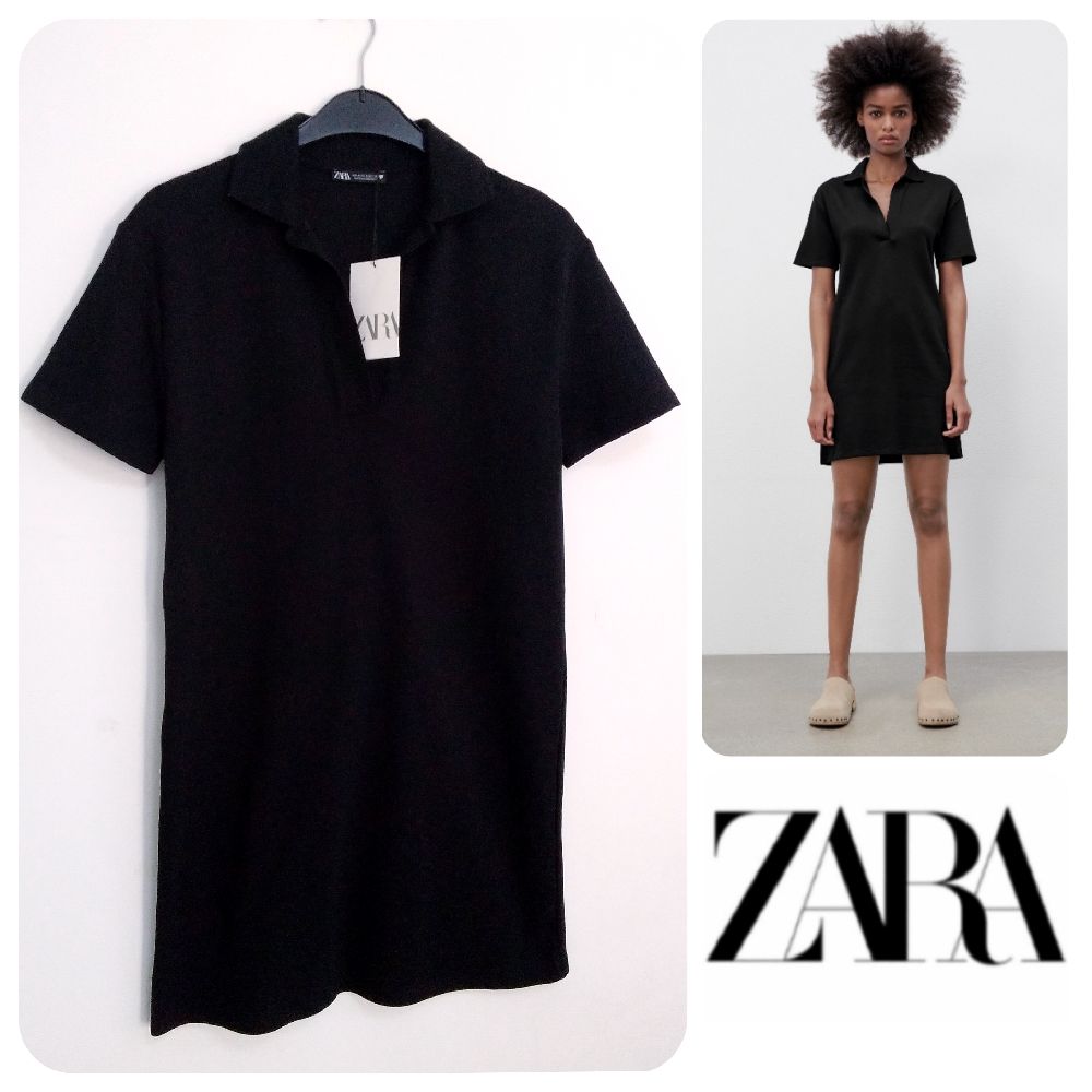 Robe Polo relaxed Noire ZARA tt NF