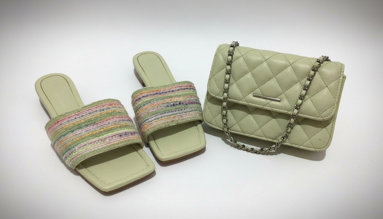 Sac et mules vert pastel