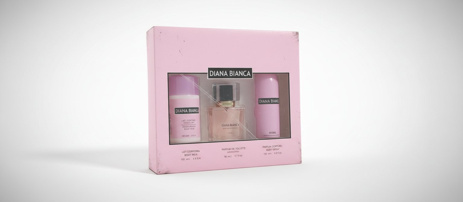 Pack pour Femme contient un déodorant un lait de corps et une bouteille de eau de toilette 
