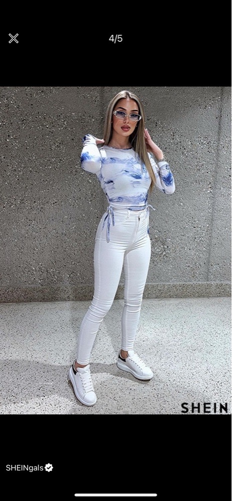 Top Shein en Bleu et blanc
