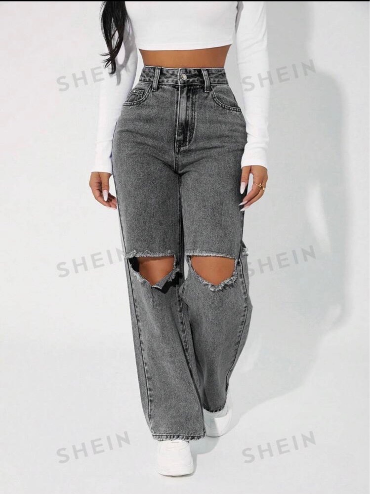 Jean en gris charbon