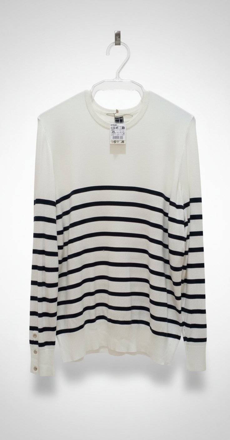 Pull rayé viscose