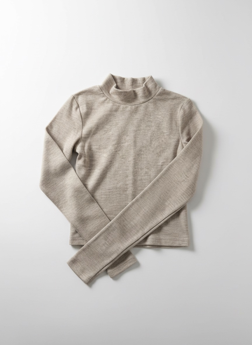 Cropped long sleeves shirt beige 