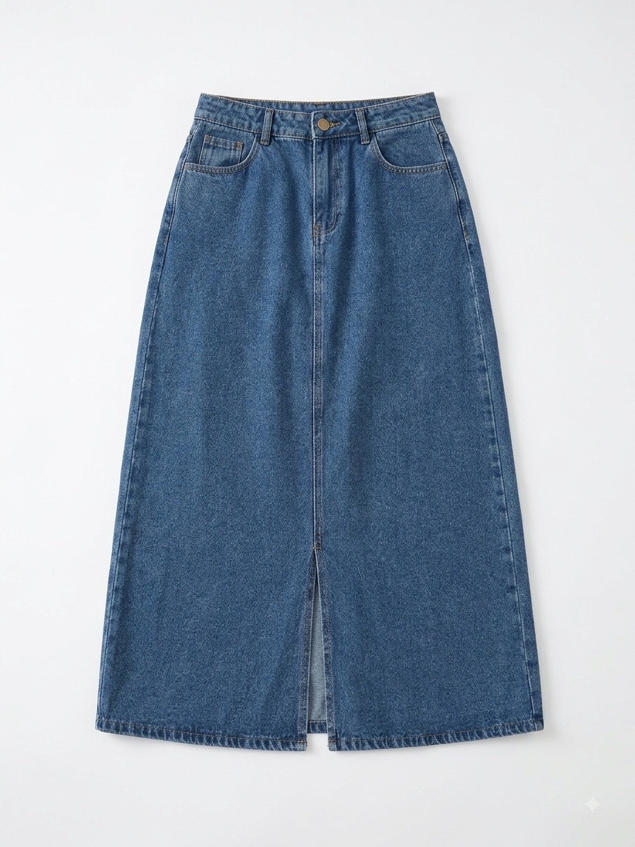 Jupe jeans bleu