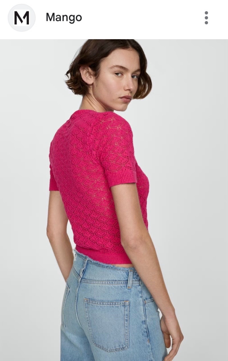T-shirt en maille ajourée géométrique