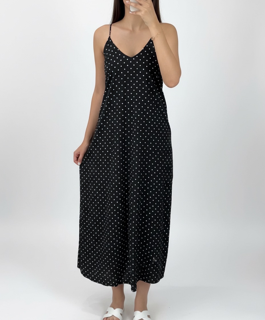 Robe longue polka dot
