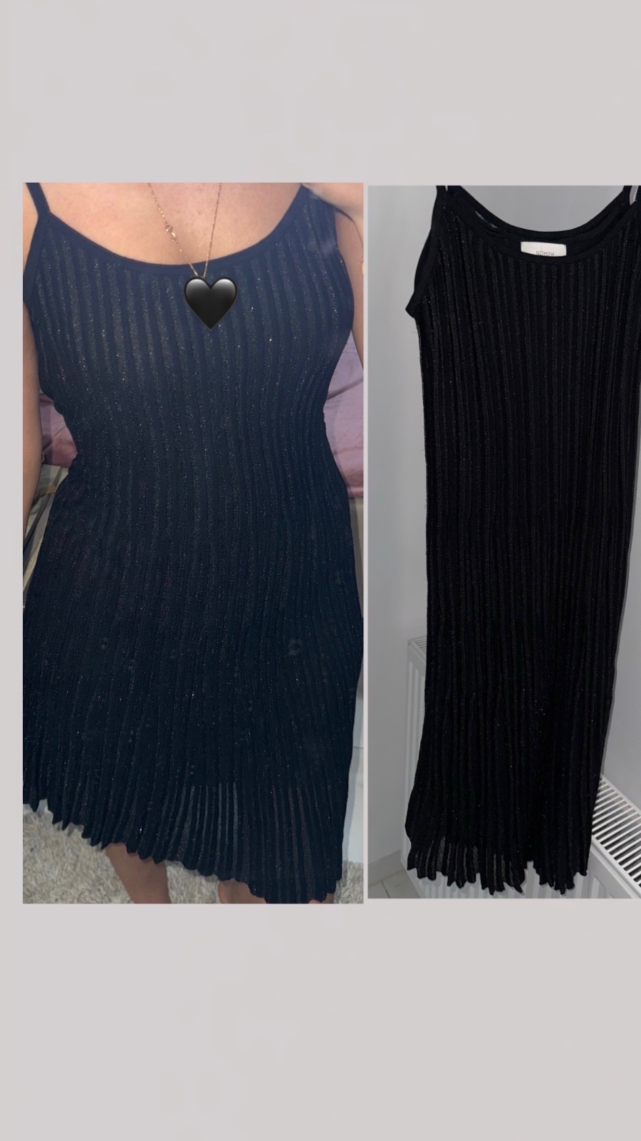 Robe noire plissée et pailletée