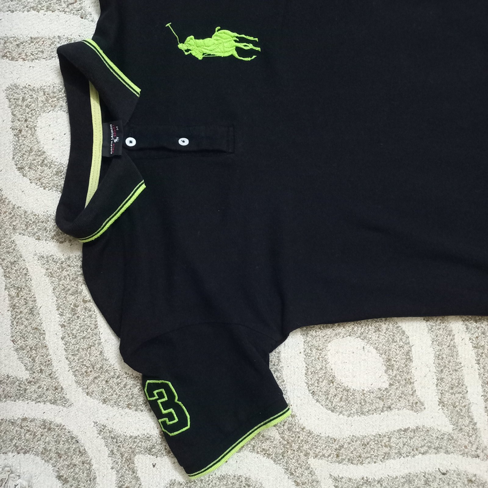 Polo Ralph Lauren Big Pony - Noir & Vert Néon (M)💚🖤