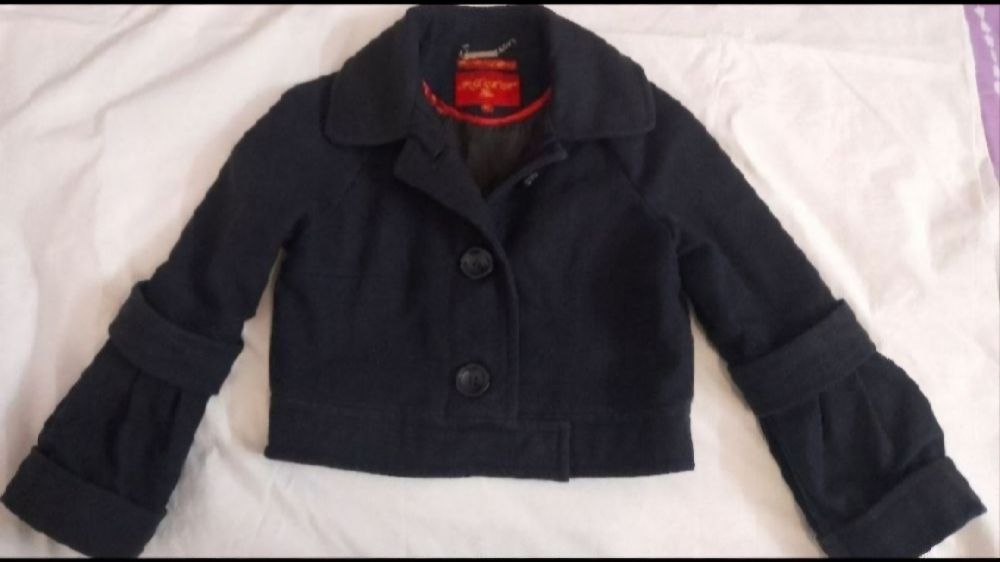 Veste Courte Bleu Foncé en Cachemire