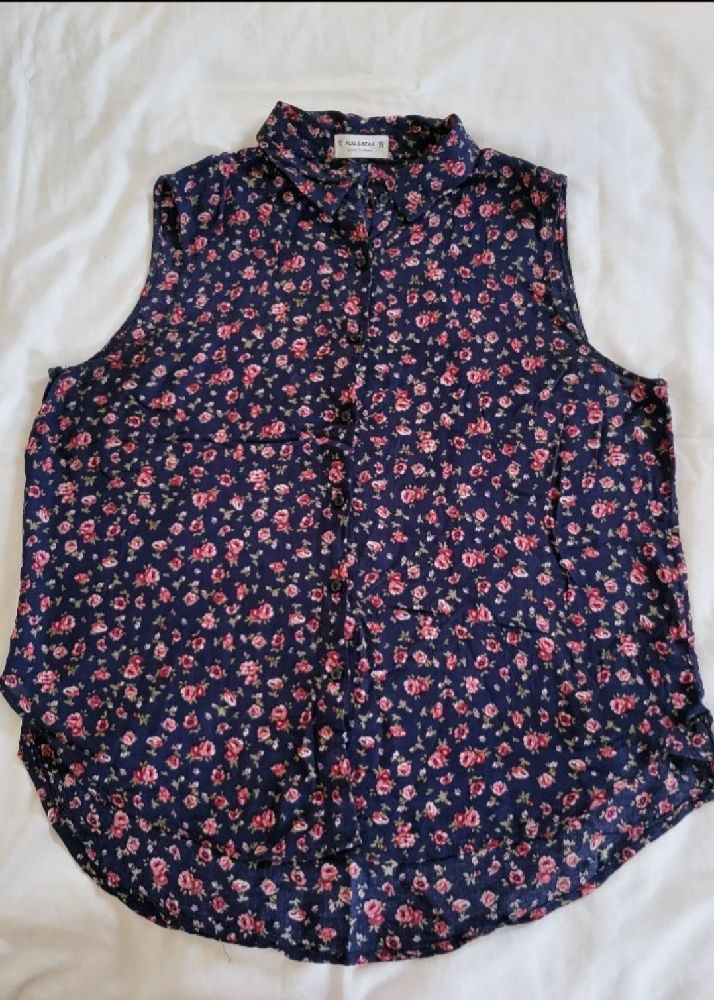 Chemise Sans Manches Fleurie Pull&Bear 