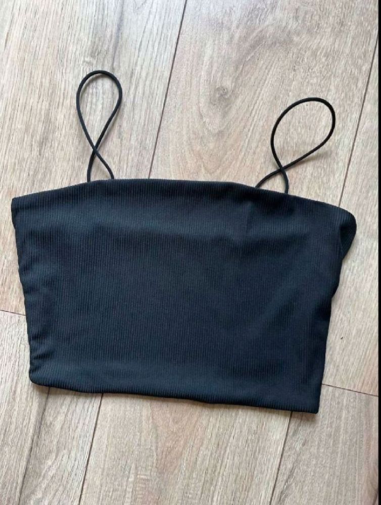 Crop Top Bretelle Noir Shein