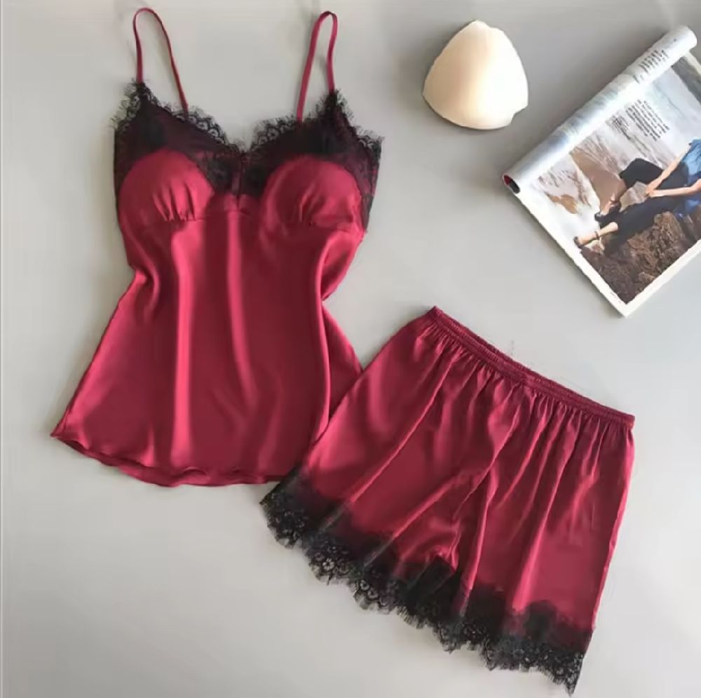 Pyjama Satinée Rouge 