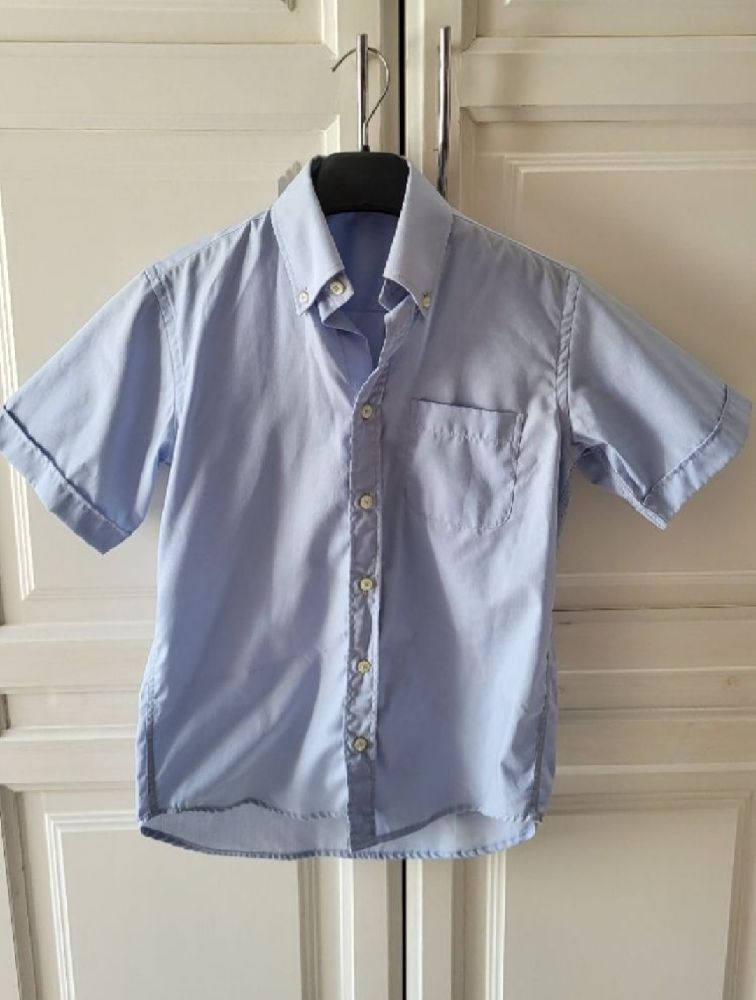 Chemise Bleue Manches Courtes Garçons Neuve 