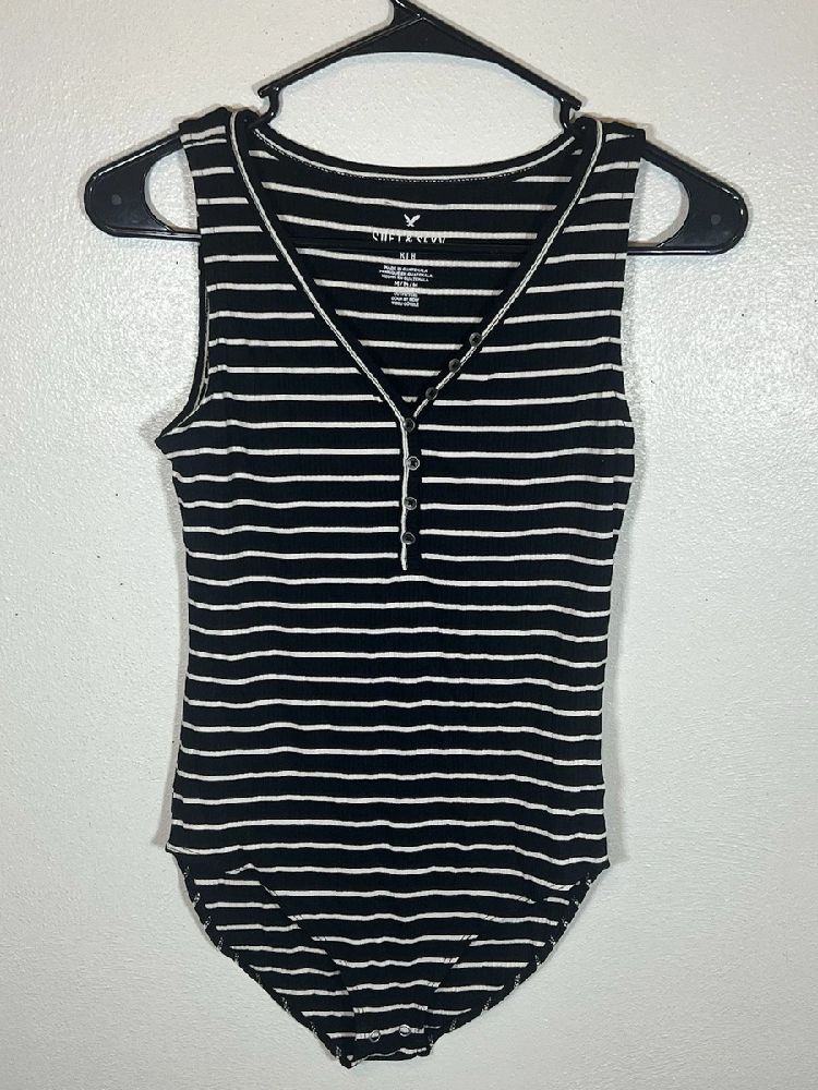 Black and White Striped Bodysuit American Eagle