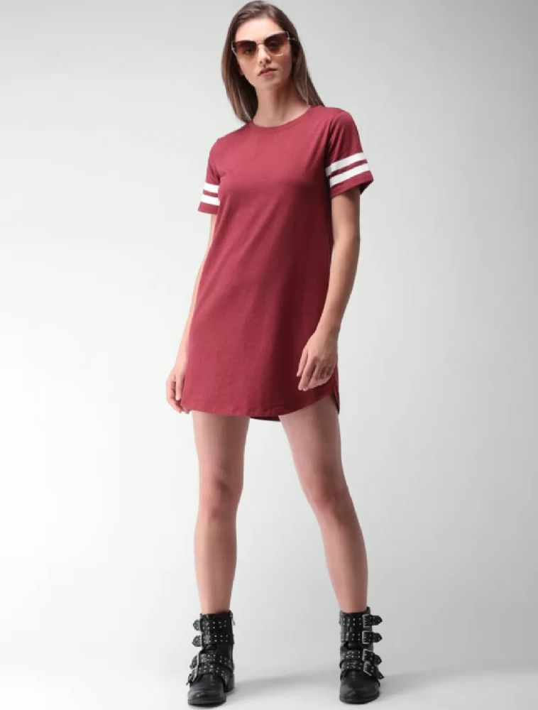T-shirt Dress Burgundy en Coton U2B
