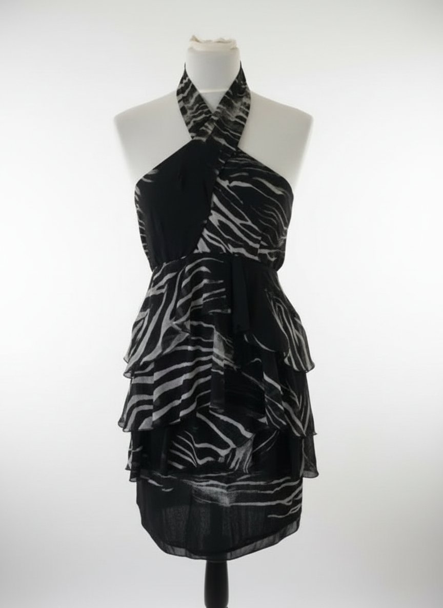 Black Dress with Ruffles Zara