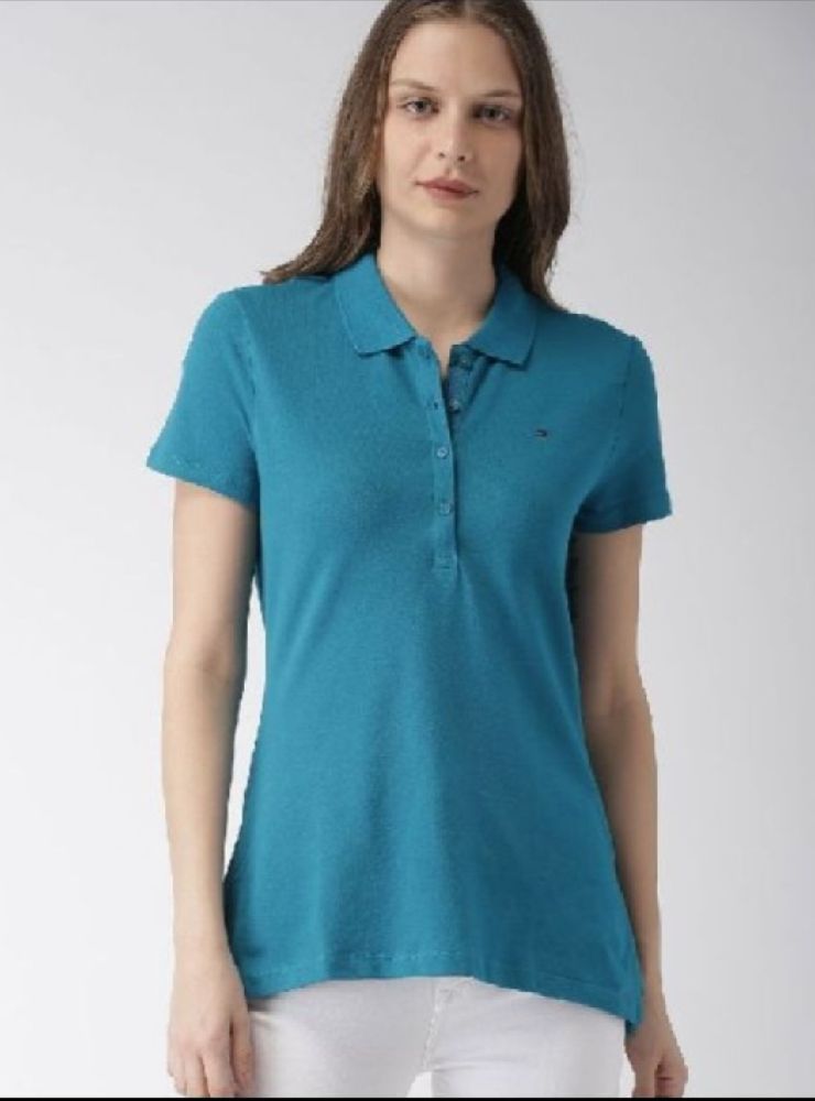 T-shirt Polo en Turquoise 