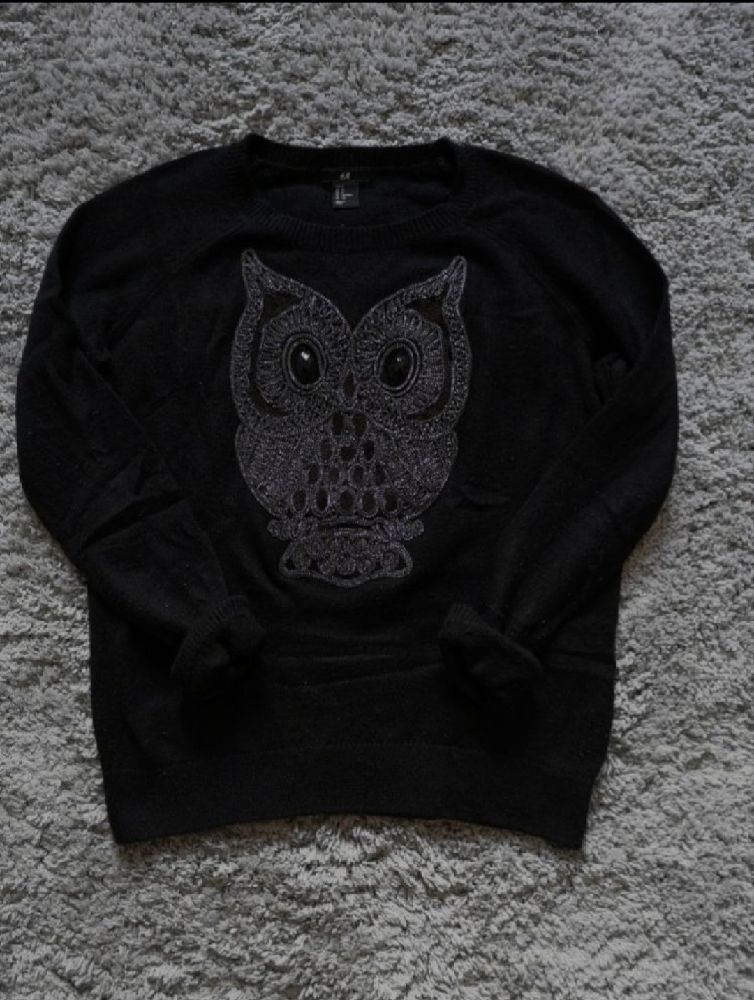 Pull Hibou en Noir H&M