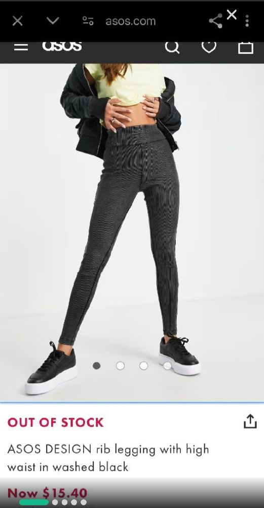 Legging Taille Haute Gris Foncé Asos