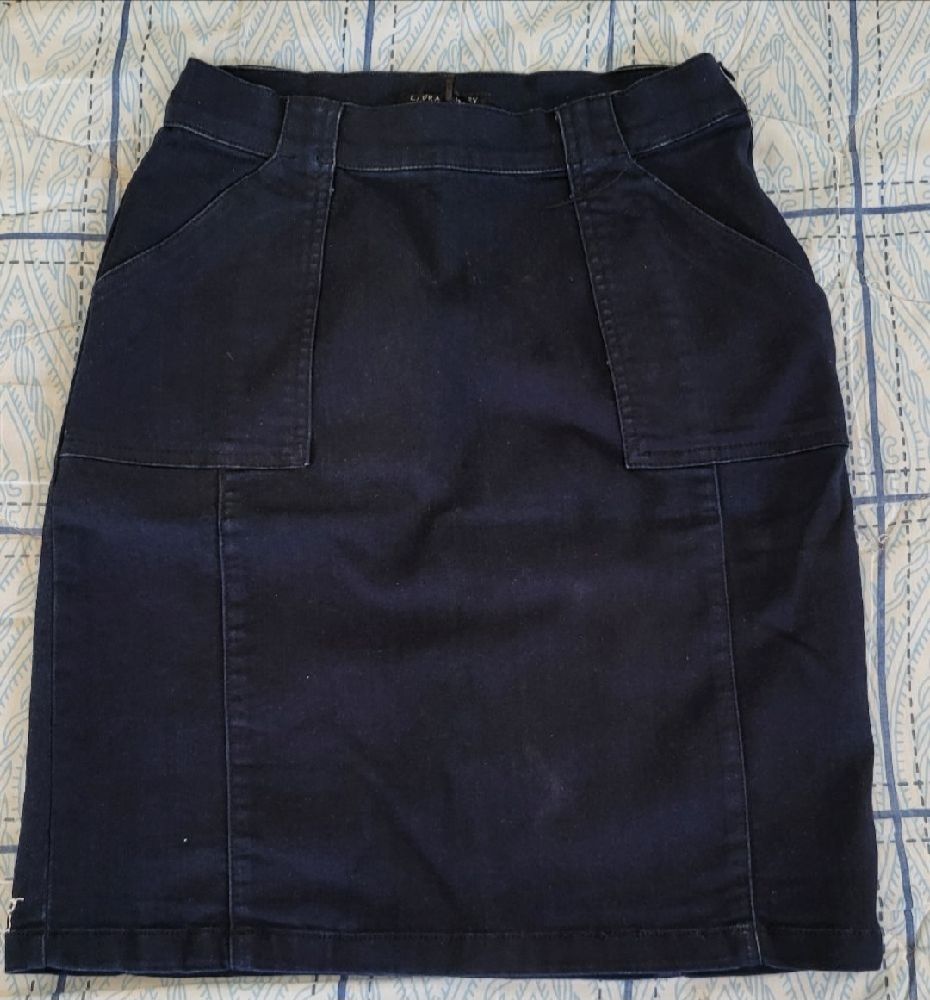 Jupe Courte Jean Bleu Foncé Laura Ashley