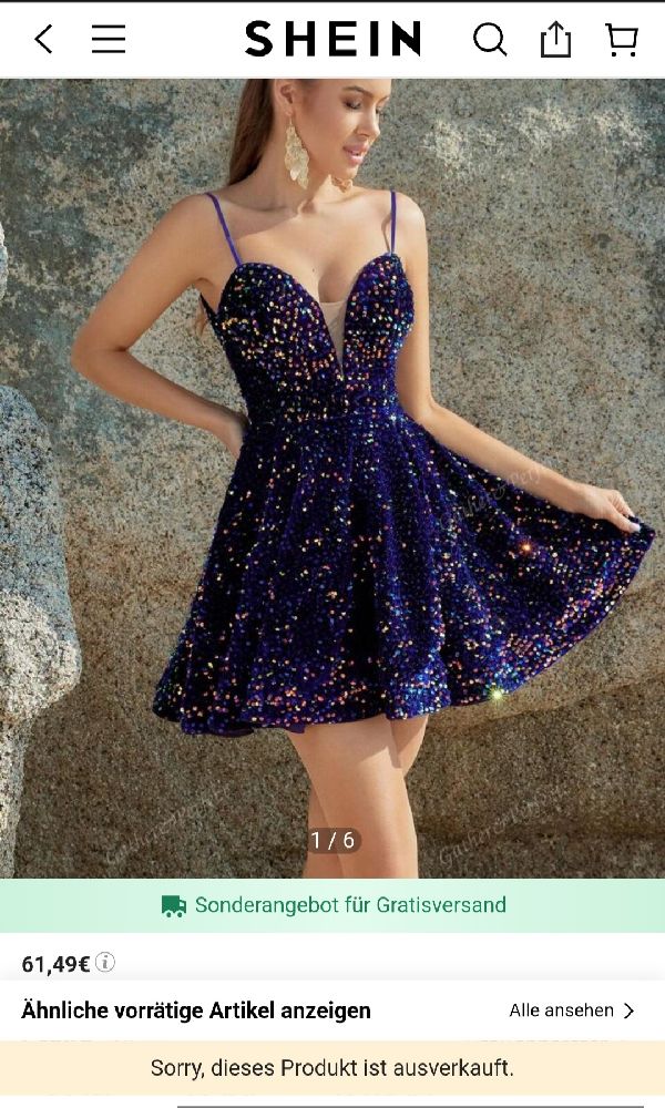 Robe Soirée en Violet À Paillettes Shein Neuve