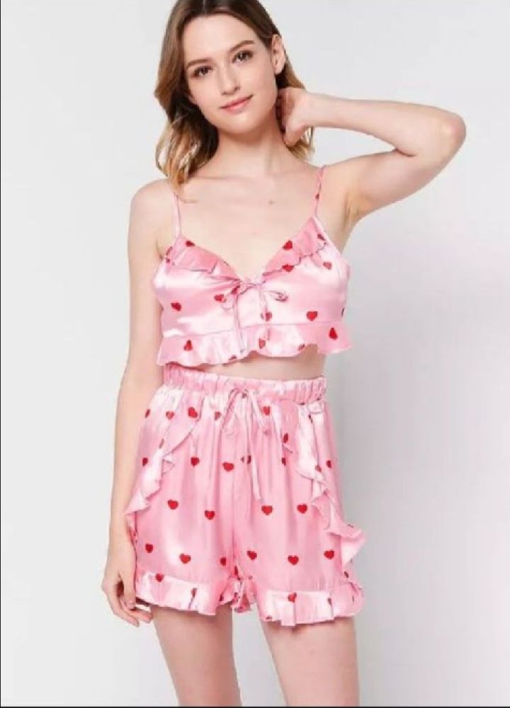 Pyjama Set en Satin Rose Vero Moda