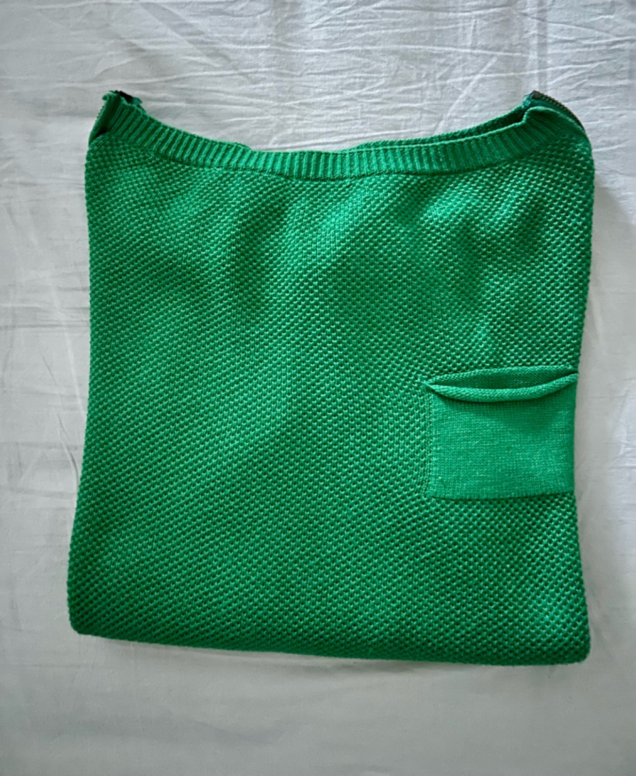 Pull sans manche en maille vert 