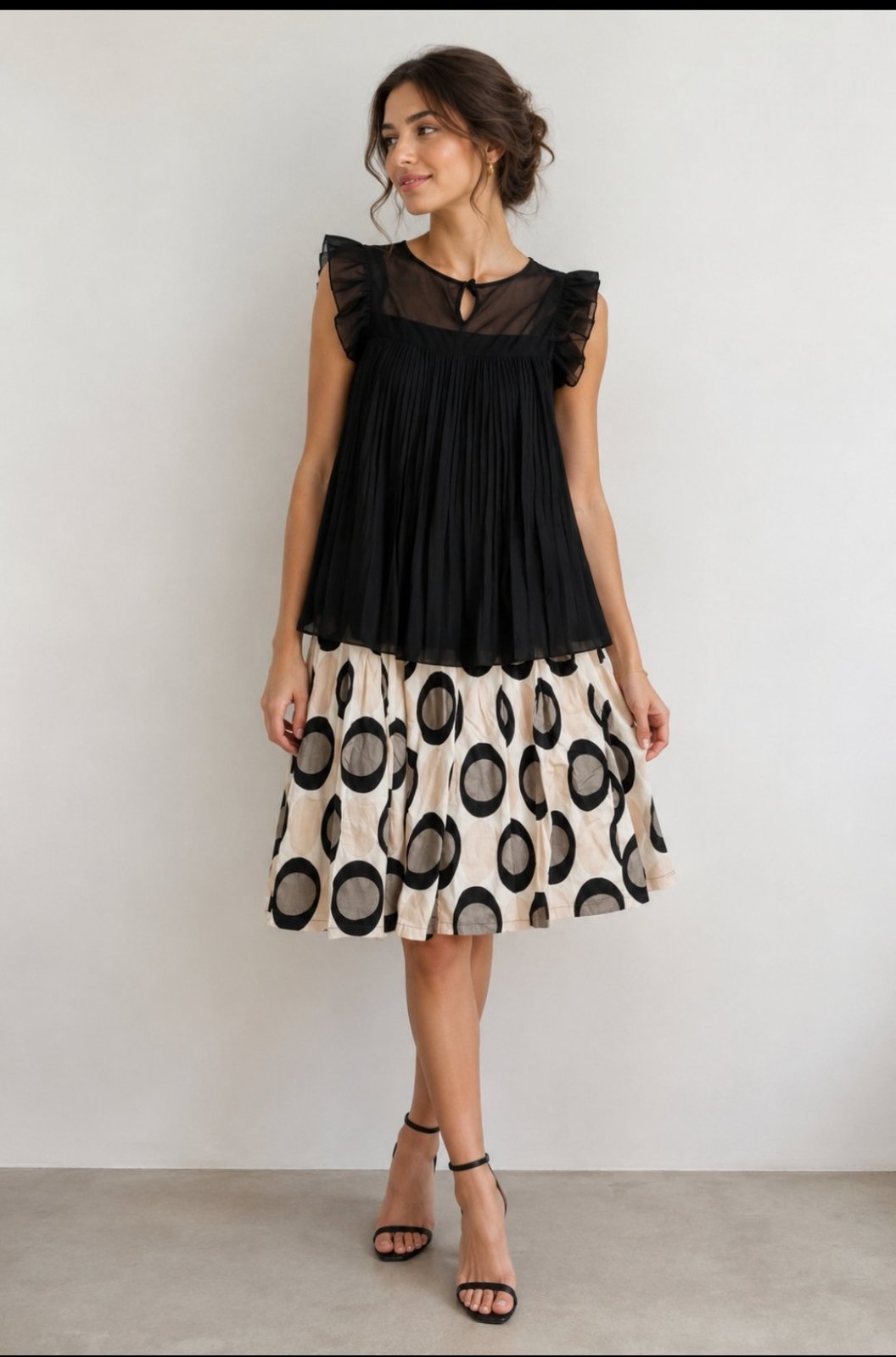 Lot jupe et chemisier en cotton et viscose 