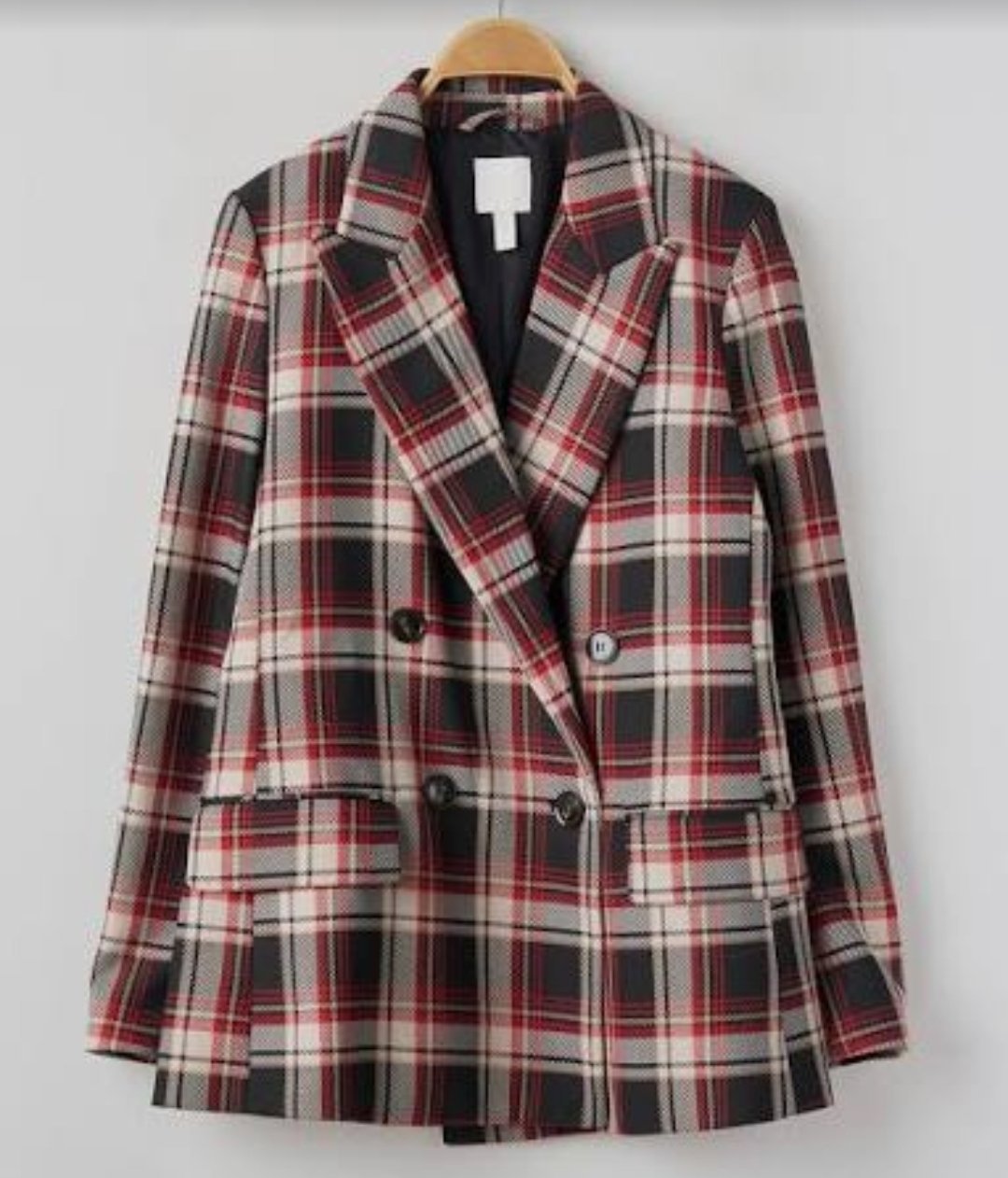 Blazer oversize à carreaux double boutonnage intemporel H&M