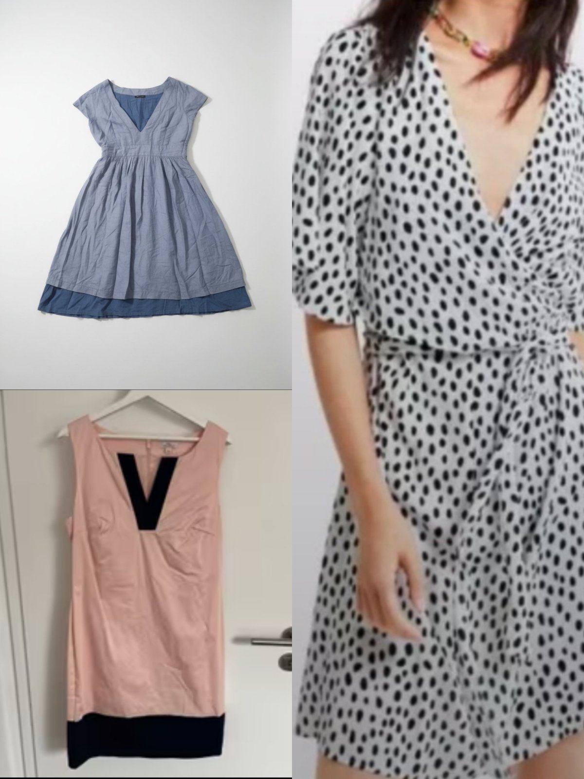 Lot de 3 sublimes robes de marque Zara et saint oliver en coton et en soie sans aucun défaut