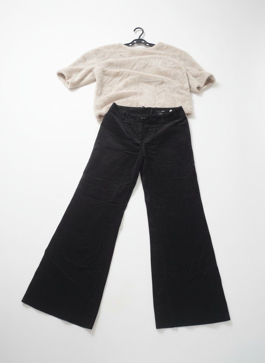 Ensemble H&M neufs pantalon daim large taille 34/36 et blouse en fausse fourrure très soyeux taille 36