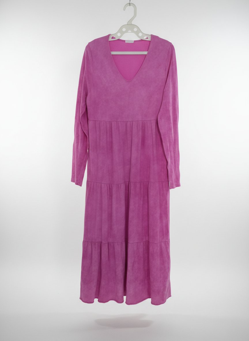 Robe longue en coton avec volant 